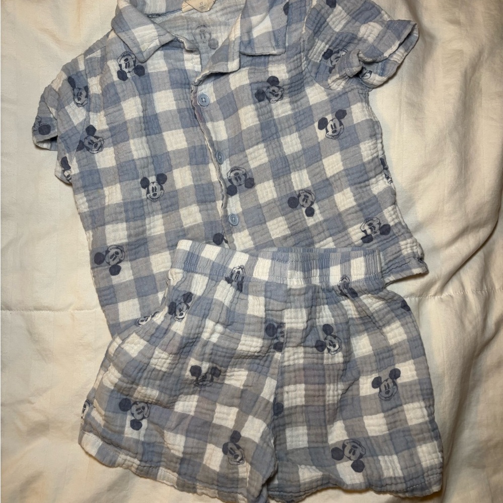 Adorable Blue Checkered Kids Pajama Set